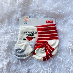 Newborn Valentine's Day Socks 2 pc